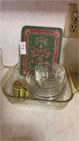 Pyrex dishes- & variety of items