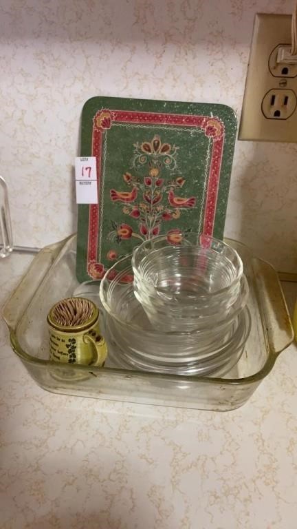 Pyrex dishes- & variety of items