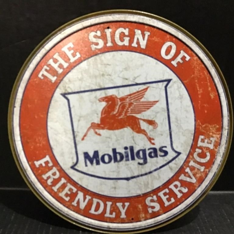MOBILGAS METAL SIGN