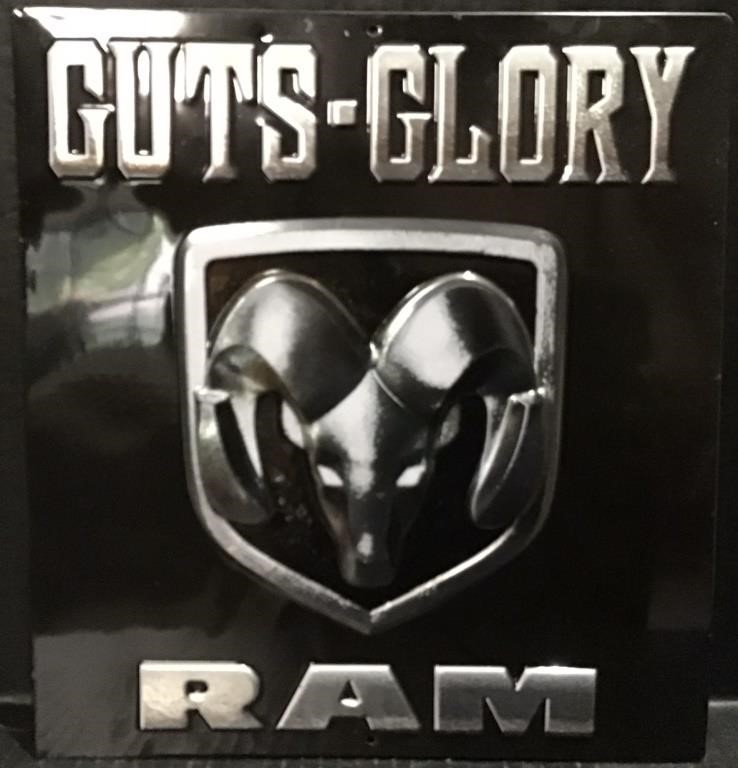 GUTS GLORY RAM METAL SIGN
