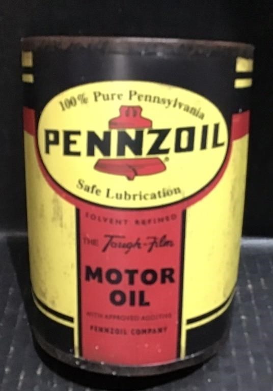 HALF OIL CAN DECOR:  PENNZOIL