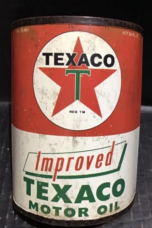 HALF OIL CAN DECOR:  TEXACO