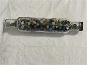 Antique Glass Rolling Pin w/ Marbles