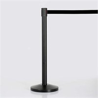 Black Steel Stanchion With Retractable Belt