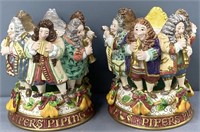 2 Fitz & Floyd Pipers Piping Porcelain 1 as is