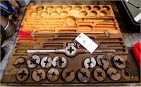 Large Assortment of Dies in Wooden Box