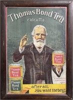 Fine Thomas Bond Tea Framed Lithograph Ad Sign