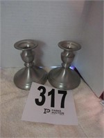 (2) Pewter Candle Stick Holders
