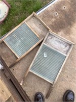 Two antique washboards