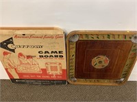 Antique c1900 Carrom board and a vintage board