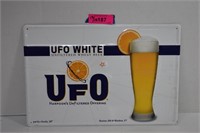 UFO White Unfiltered Wheat Beer Metal Sign