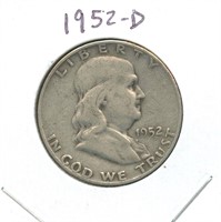 1952-D Franklin Silver Half Dollar