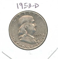 1953-D Franklin Silver Half Dollar