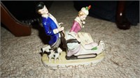 Occupied Japan Figure of Man and Woman Sledding