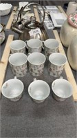 Teapot, coffee, mugs, and tea cups