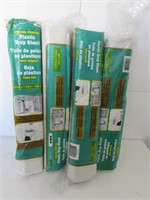 LOT OF 4 NEW PLASTIC 10'X25' DROP SHEETS