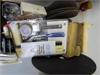 Misc. tools. Sanding discs, wall paper kit.