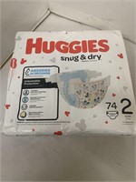 (3) packs 74 Ct Huggies Size 2 Diapers