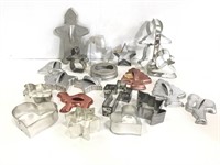 Collection of vintage metal cookie cutters