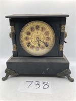 Antique Mantle Gilbert Clock with Key  9.5x5x10.5