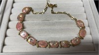 Vintage 16" Coro Pink Stone Nrecklace