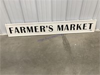 Farmer's Market tin sign, 60" x 9"