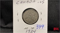 1924 Canadian nickel