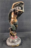 Nude with Cherub Bronze Sculpture By Feyrot X9