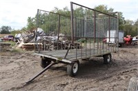 Kick Bale Wagon On Running Gear, Approx 8Ft x 14Ft