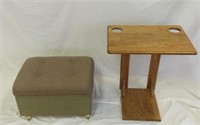 Sofa Table & Rolling Storage Foot Stool