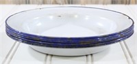 Blue-Trimmed Swedish Enamel Bowls