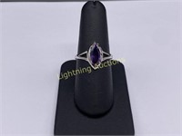 STERLING SILVER AMETHYST RING