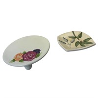 Set of 2 Hand-Painted Ceramic Plates