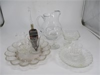 Lot of Clear Pressed Glass Items