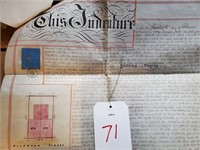 1874 English lease with wax seal
