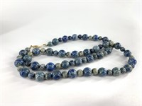 Large Lapis lazuli necklace with 14kt gold box cla