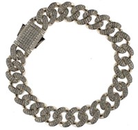 Gent's 8" Miami Cuban Link Pave' Bracelet