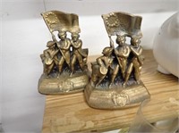 (2) HD Brass Patriotic Book Ends