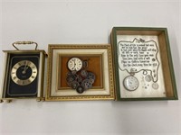 Antique watch shadowbox, Portsmith Quartz Clock,