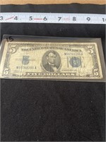 1934C $5 silver certificate blue seal
