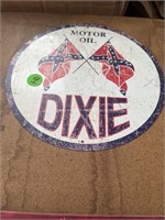 Dixie motor oil, 8 inch metal sign