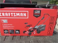 New in box. 21 inch cordless craftsman push mower
