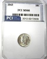 1943 Dime PCI MS66