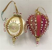 2 Bead Decorated Christmas Ornaments