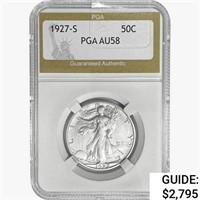 1927-S Walking Liberty Half Dollar PGA AU58