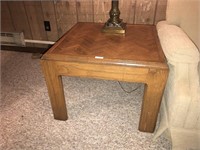 Solid Oak End Table - Square