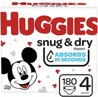Size 4 180ct Huggies Snug and Dry Baby Diapers