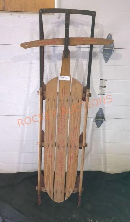 57" long vintage lightning glider runner sled