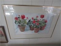 Amanda Kirby signed floral art picture