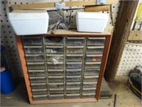 36 Drawer metal cabinet w/contents